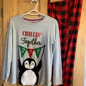 Penguin Pajama Set Kids Sz 12/14 or Adult Small